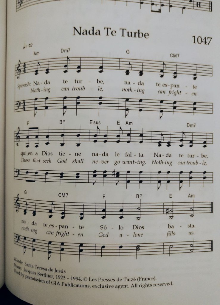 the santa teresa poem nada te turbe in the hymnal